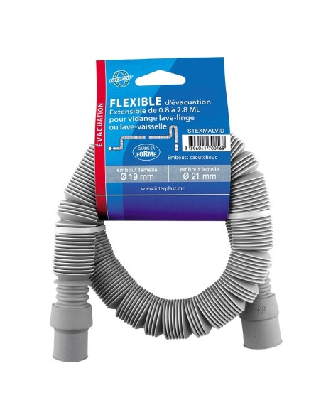 Flexible d'alimentation machine à laver Ø3/4" coudé fem/fem longueur 1,50m